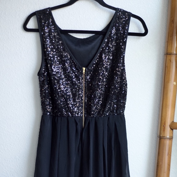 ISSI Sequence Chiffon Black Mini Dress Small - Picture 5 of 13